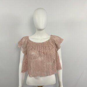 Forever 21 blouse size S Pink Short Sleeve [WD30]